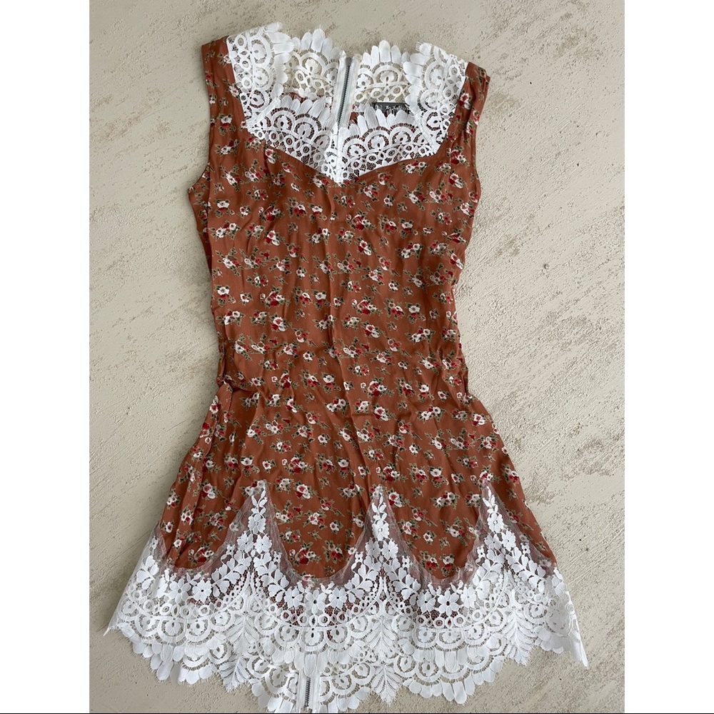 For Love & Lemons - Howdy From Jackson Hole Lace + print dress. RARE